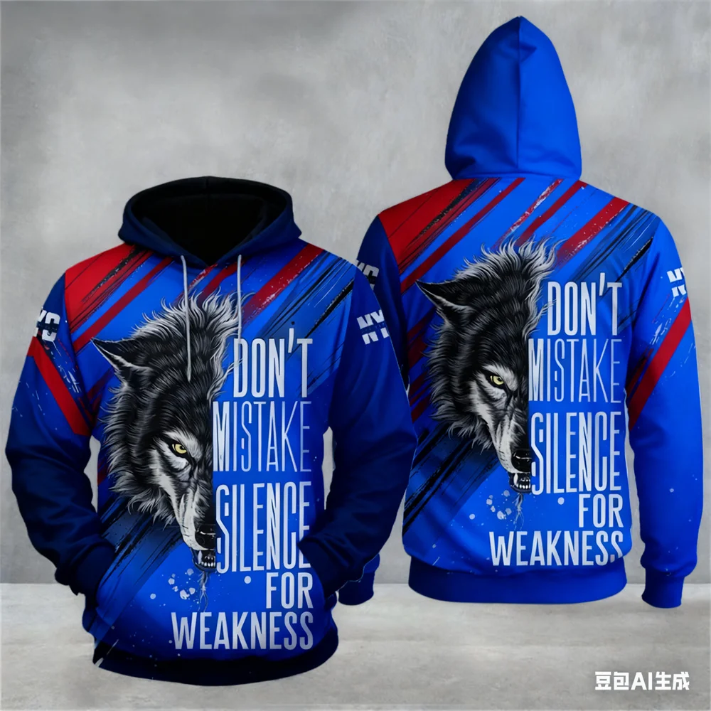 الخريف الشتاء هوديس ل ma الذئب نمط طباعة الرجال هوديي الترفيه الرسومات هوديس جديد في هوديس وبلوزات ملابس رجالي