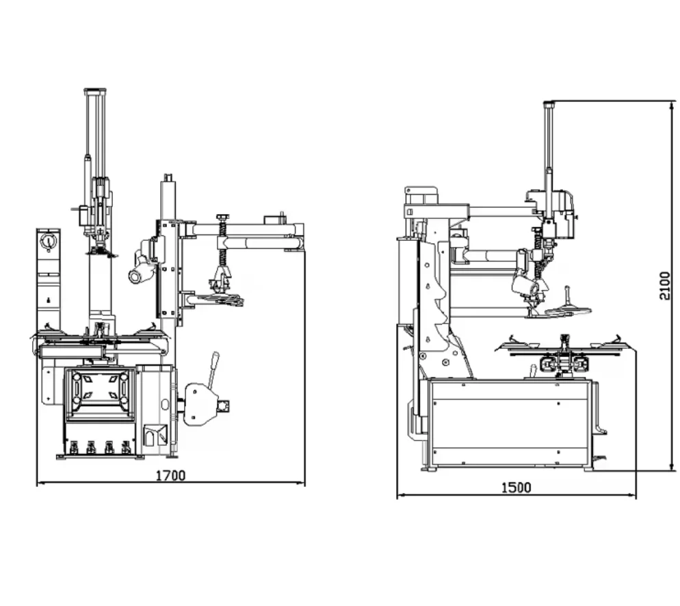 Yingma YM-BTJ-004 CE Certified 12-26 Tower Automatic Car Tire Changer Machine With Swing Arm 0.75KW/1.1KW Motor 380V/220V/110V