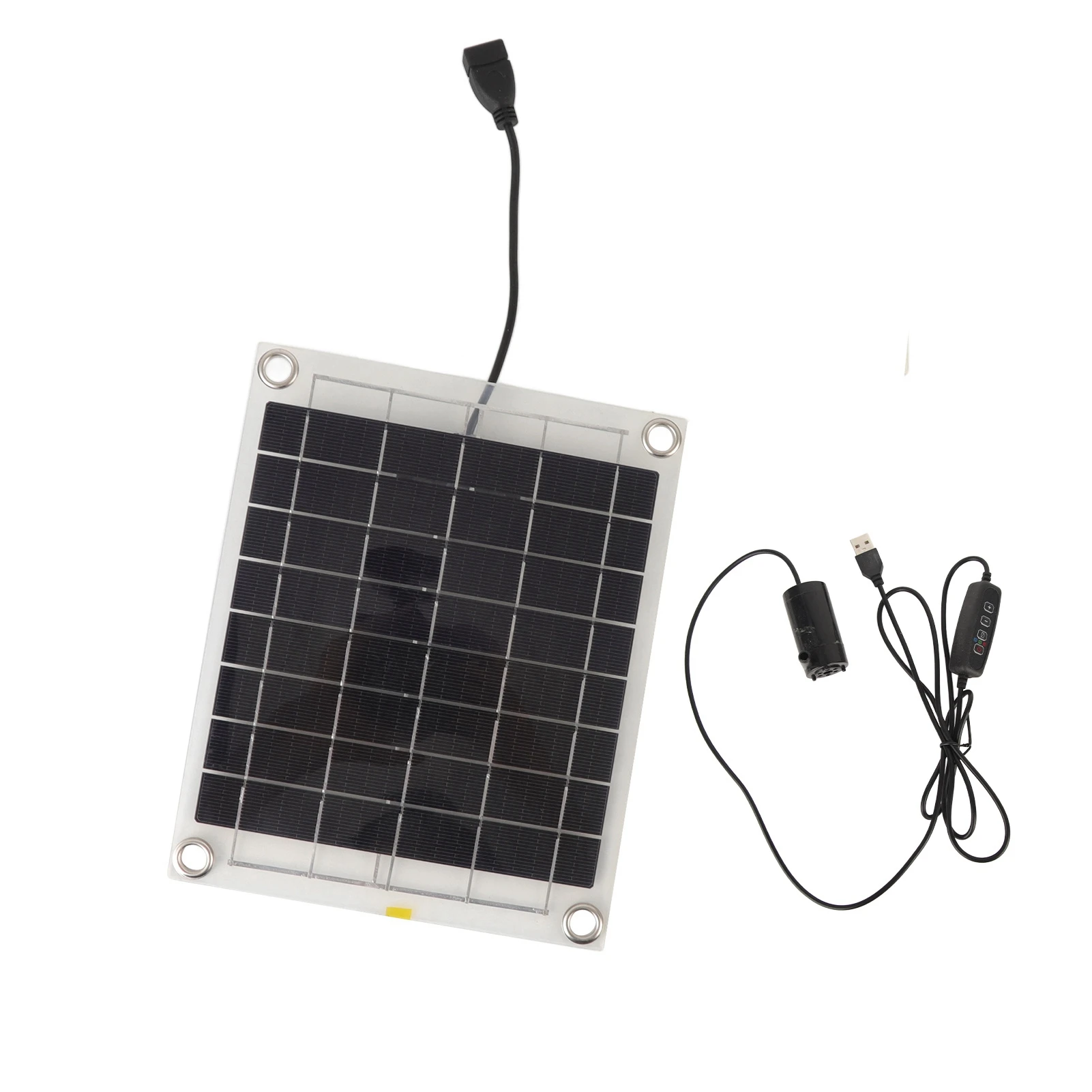 

Solar Water Pump Kit 10W Double Sided Monocrystalline Silicon Solar Panel 5V 3W Low Noise Water Pump Kit