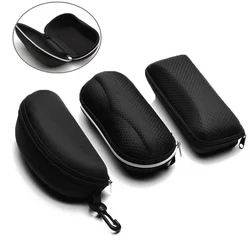 Men and Women Protective Glasses Case Sunglasses Hard Case Travel Protective Glasses Bag Black Portable Accessories Zipper Box