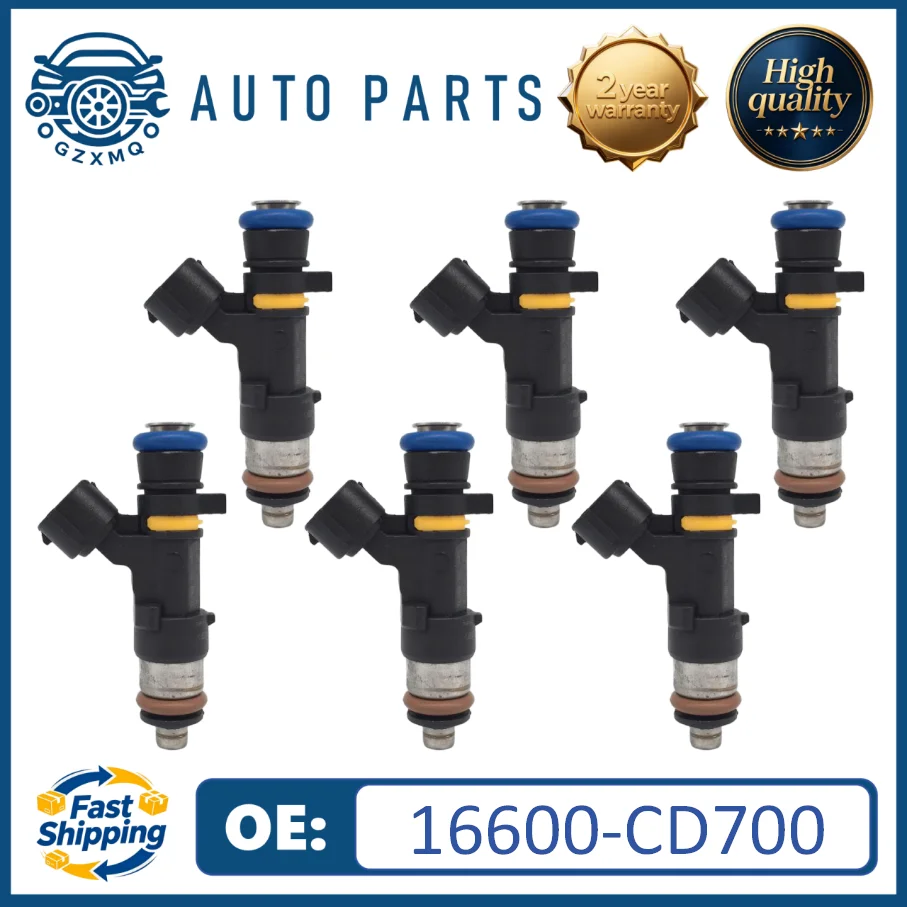 6pcs High quality Fuel Injector 16600-CD700 for Nissan Infiniti FX35 G35 M35 Q60 V35 Nissan 350Z MURANO Teana 3.5L VQ35DE