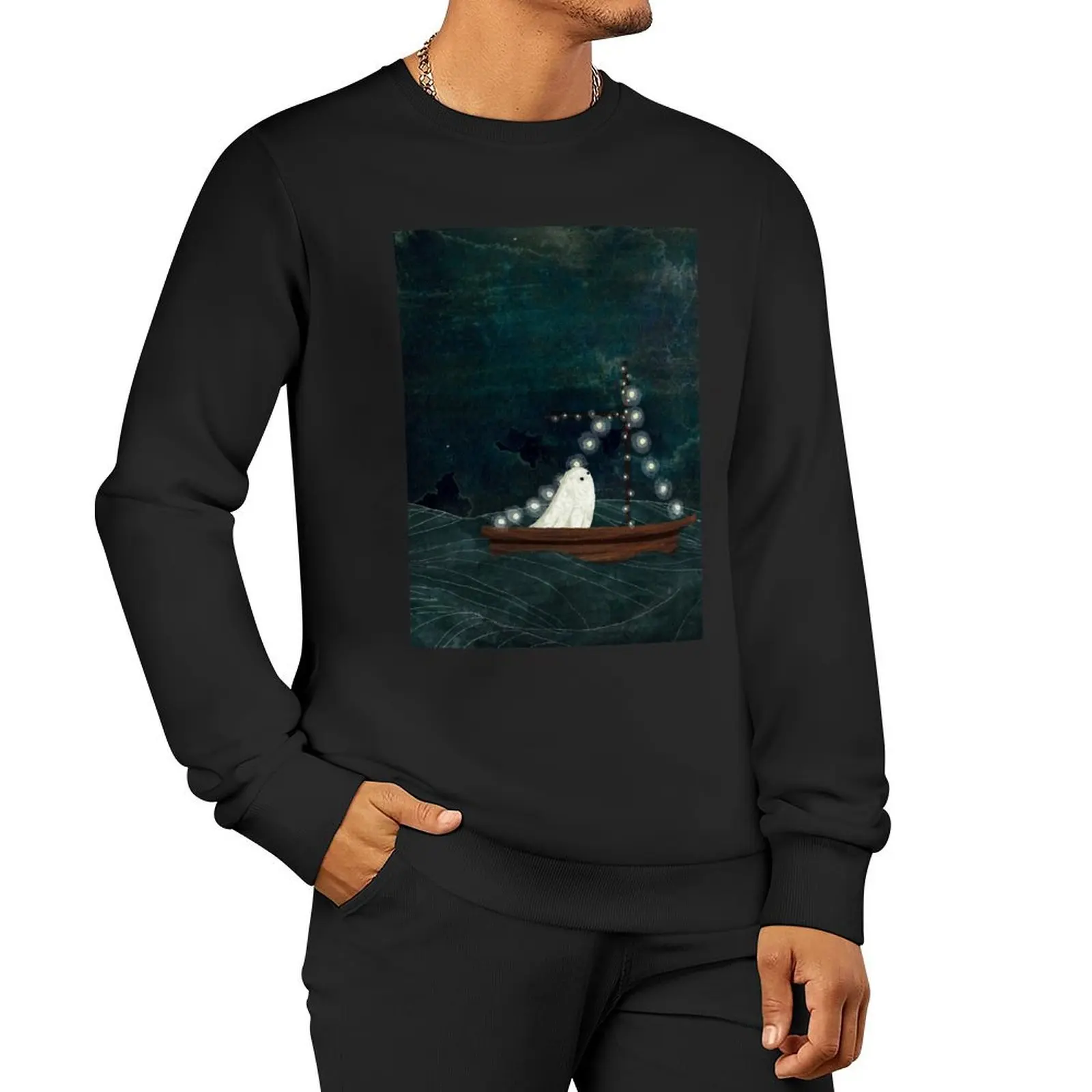 Ghost Boat Ride Pullover Hoodie hooded shirt men's winter sweater sweatshirts men