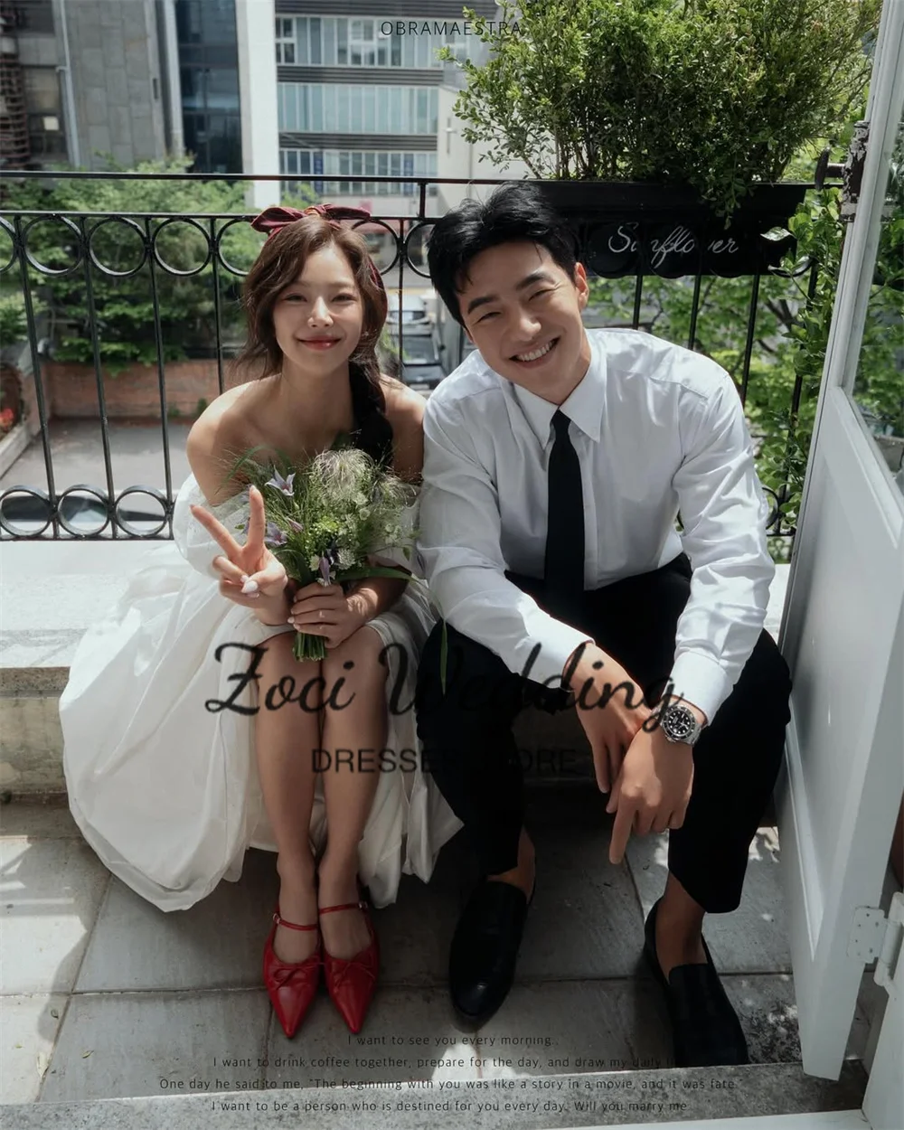 Zoci Square Neck Korea A Line Wedding Dresses Customized Taffeta Short Puff Sleeve Photos Shoot Dresses Long Bridal Party Gown - Image 4