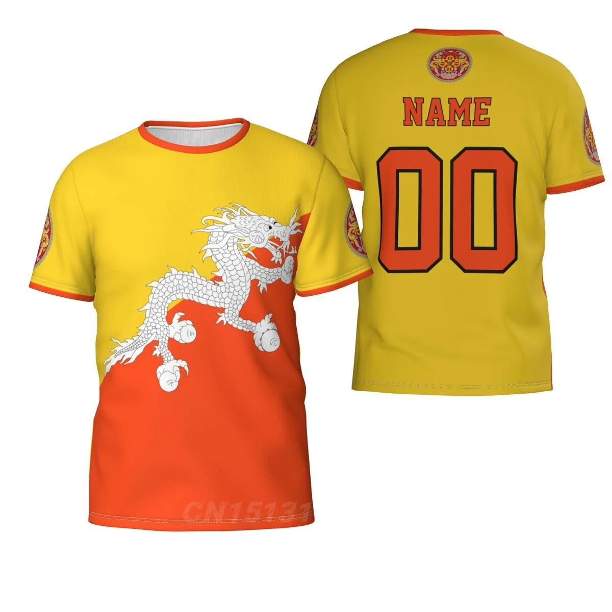 Custom Name Number Bhutan Country Flag T-shirts Clothes T shirt Men Women Tees Tops For Soccer Football Fans Gift US Size