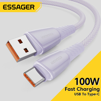 Essager 6A USB Type C Cable For Huawei Mate60 Honor 100W/66W Fast Charging Charger USB C Data Cord For Xiaomi USB C Super Charge