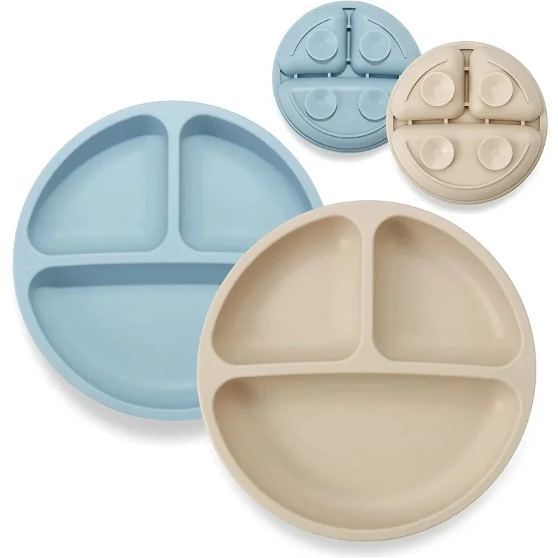 Boîte à lunch en silicone pour enfants, bol alimentaire complémentaire, bol à ventouse anti-chute intégré, alimentation pour bébé, division infantile