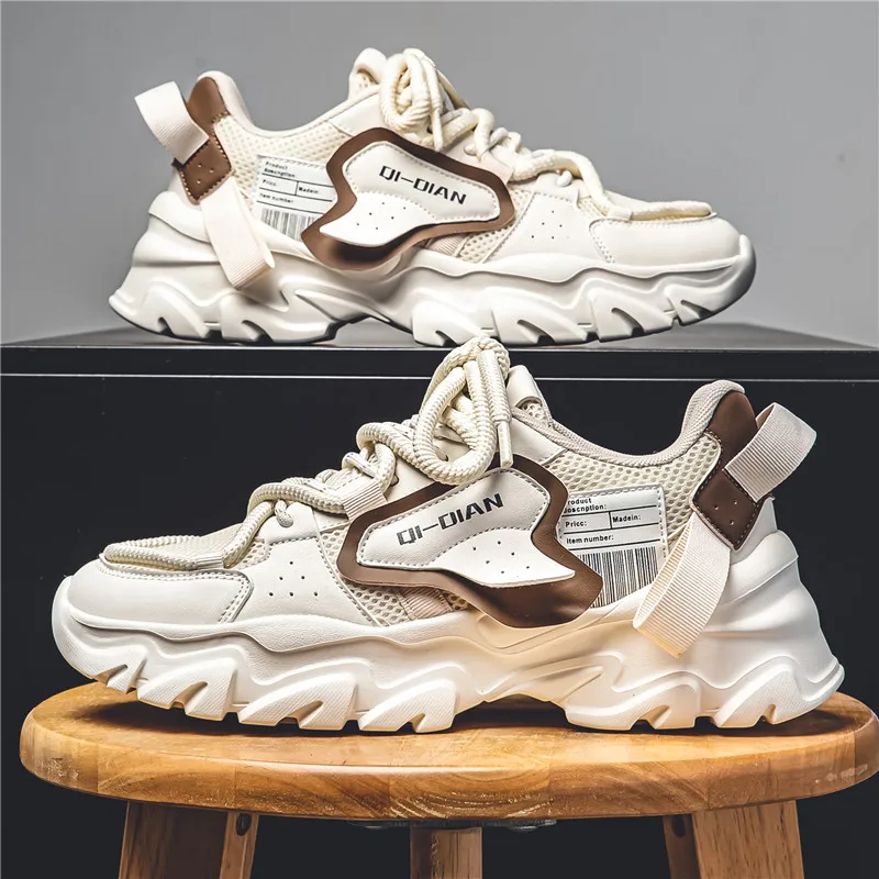 

Men's thick soled casual sports shoes breathable soft sole four season comfort non slip running shoes student outdoor sneakers