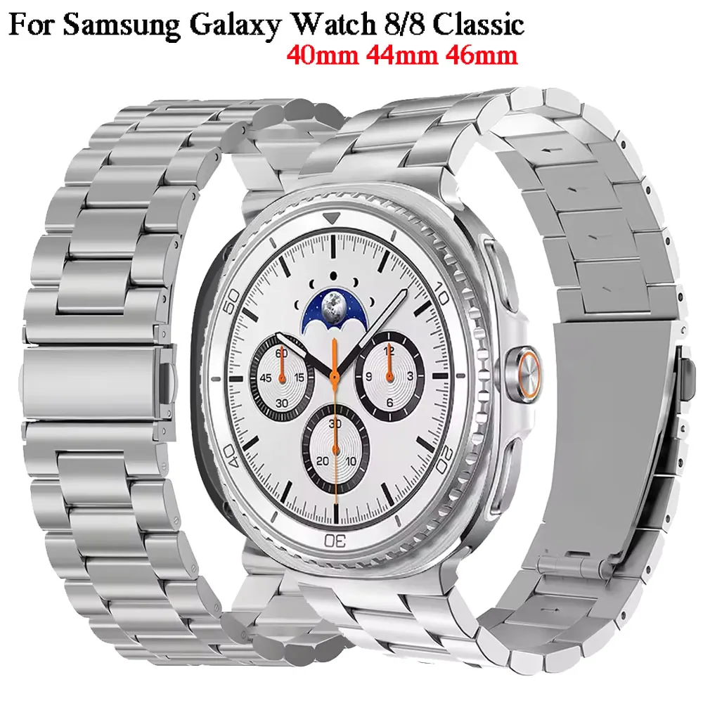 Роскошный ремешок из нержавеющей стали для Samsung Galaxy Watch 8, 44 мм, 40 мм, металлический ремешок для Galaxy 8, классический 46 мм, сменный ремешок для часов
