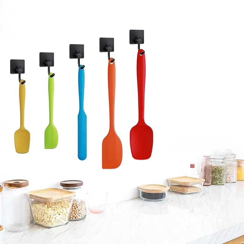 5Pcs Silicone Spatula Set Heat Resistant Baking Spatula Kit Nonstick Cooking Spatula Cream Butter Jam Scraper Kitchen Utensils