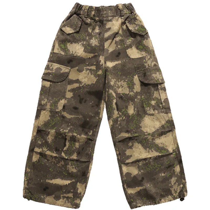 Kids Hiphop Clothes Camouflage Pants Dance Performance Outfits Boy Girl Hip Hop Street Wear Costume Child Tracksuits y2k Set