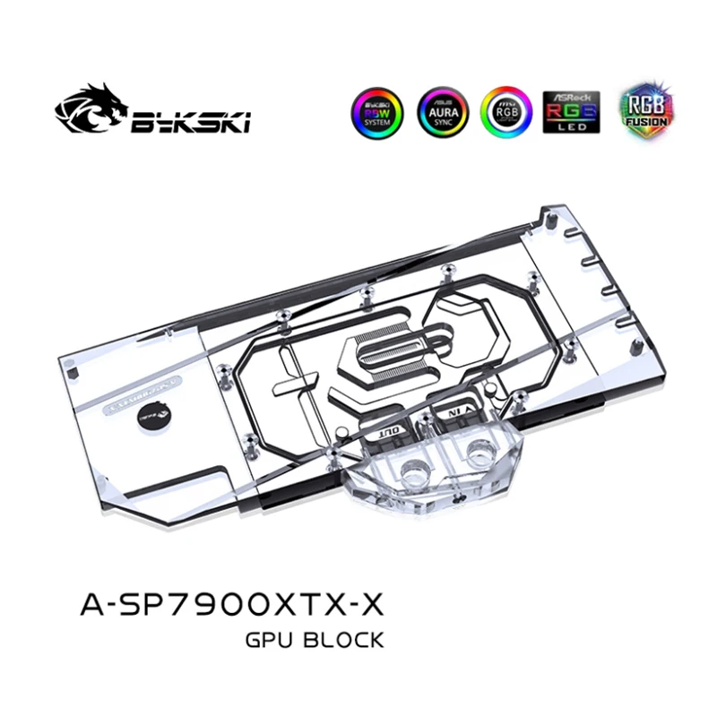 Imagem -04 - Bykski Bloco de Água para Safira Radeon Rtx 7900 Xtx Nitro Mais Placa de Vídeo de Pulso Refrigeração de Cobre Gpu Radiador Rgb Sincronização A-sp7900xtx-x