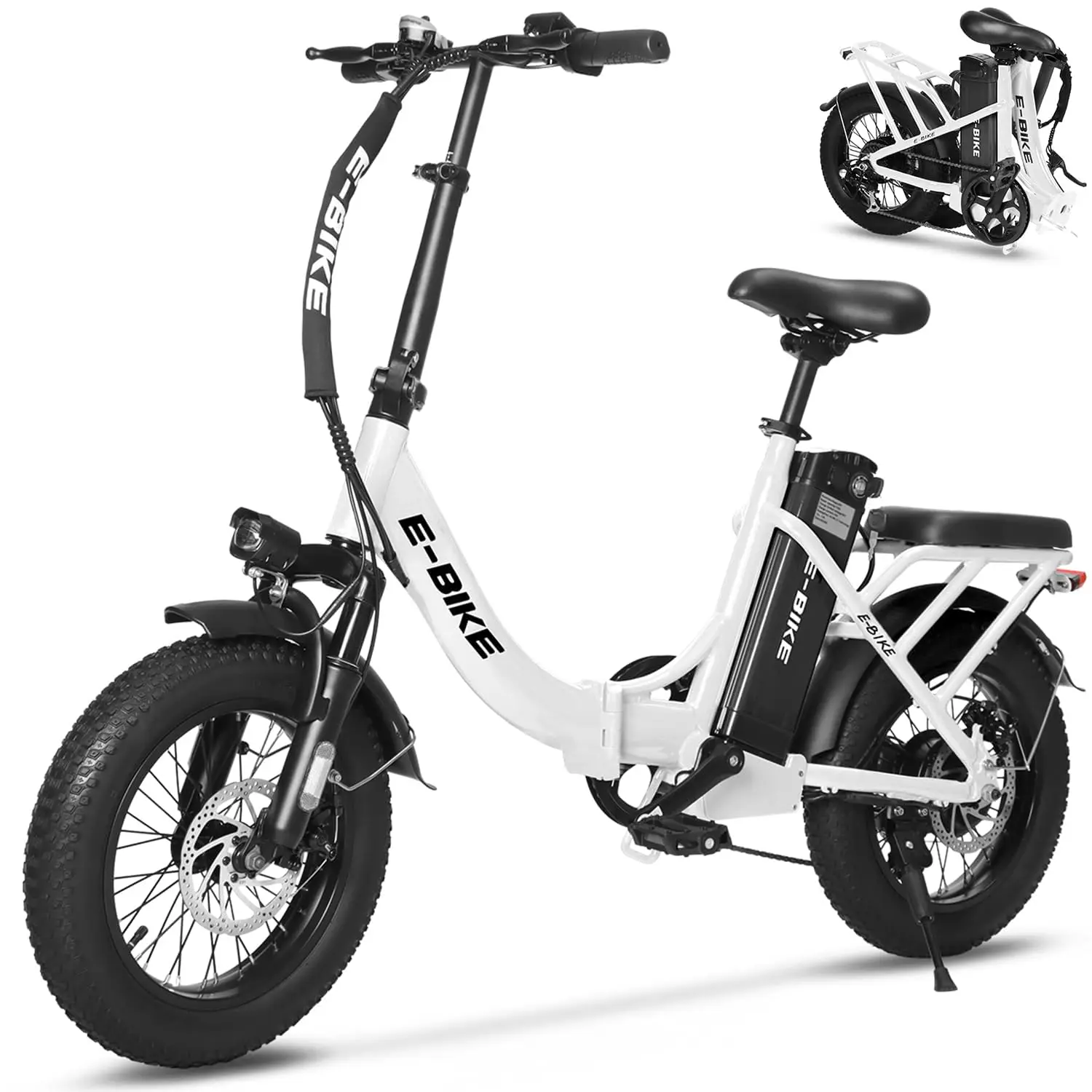 

Folding Electric Bike for Adults, 500W Motor, 36V 13Ah Removable Battery, 22MPH, 16x3 Fat Tires, 6-Speed, Dual Disc, Customized
