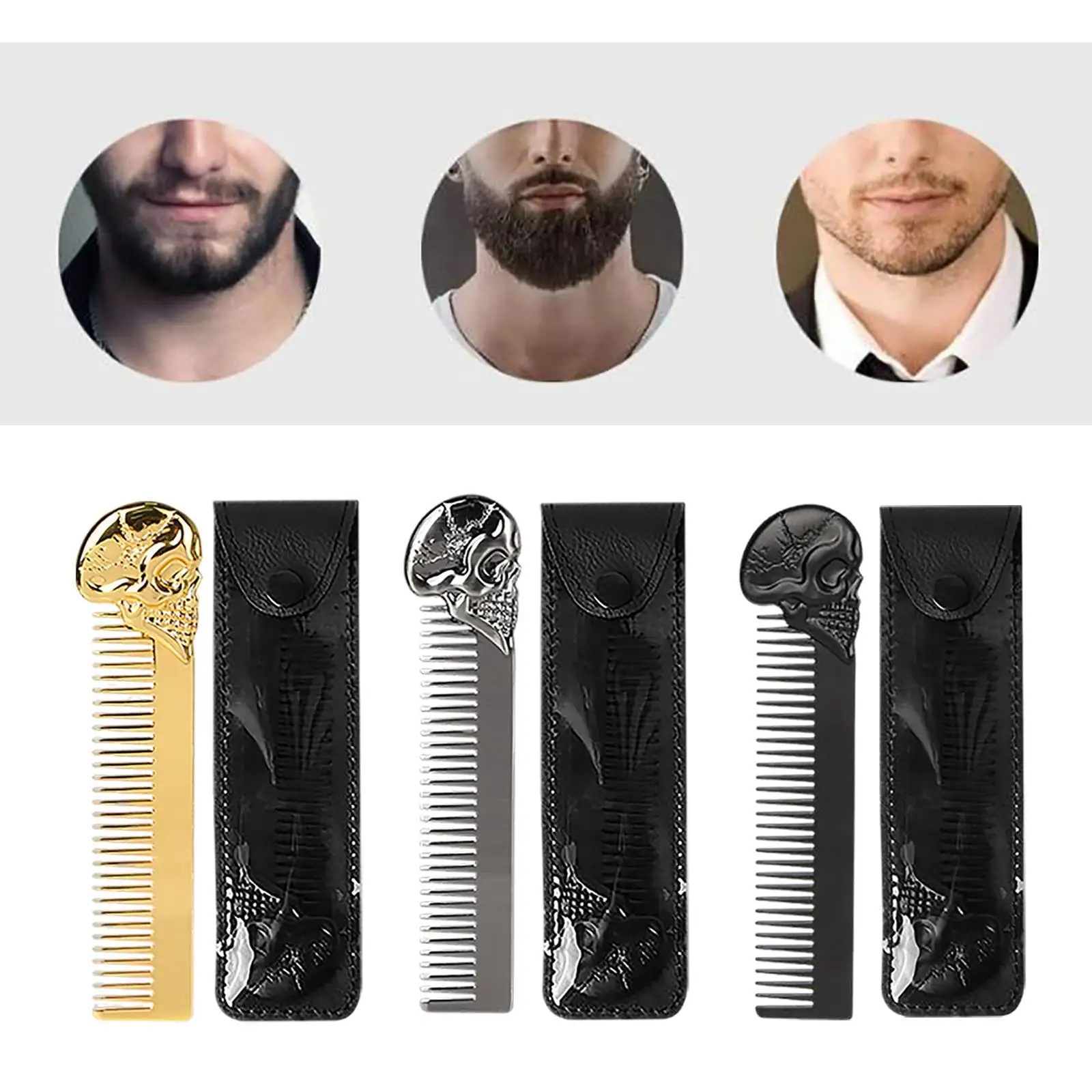 مشط سبيكة لحية للرجال ، مشط جيب ، أداة تشذيب دقيقة