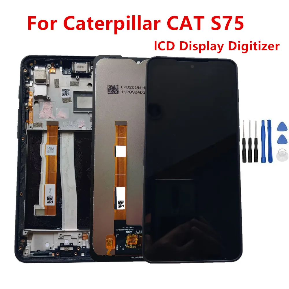 New For Caterpillar CAT S75 Phone 6.58inch LCD Display With Frame And Touch Screen Digitizer Assembly Replacement With Tools