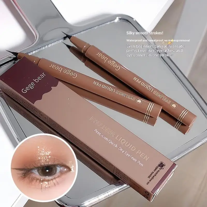 Gege beer vloeibare eyeliner pen waterdicht blijvend liggend zijderups eyeliner potlood veegvast snel en soepel drogen ogen make-up