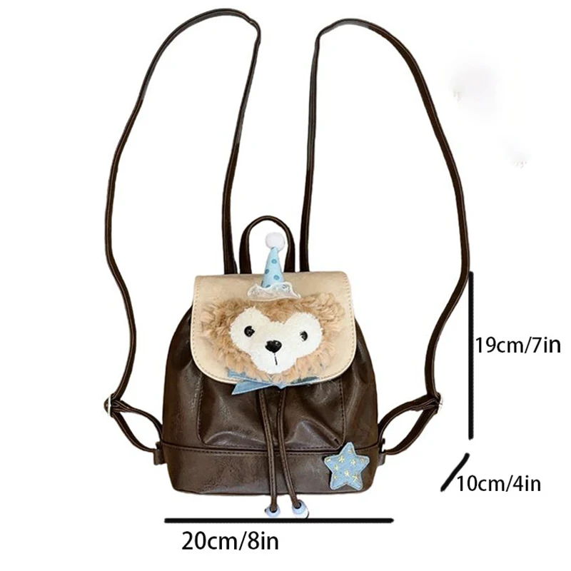Cute Christmas Bear Plush Cartoon Backpack for Children Large Capacity JK Backpack Birthday Gift for Girl