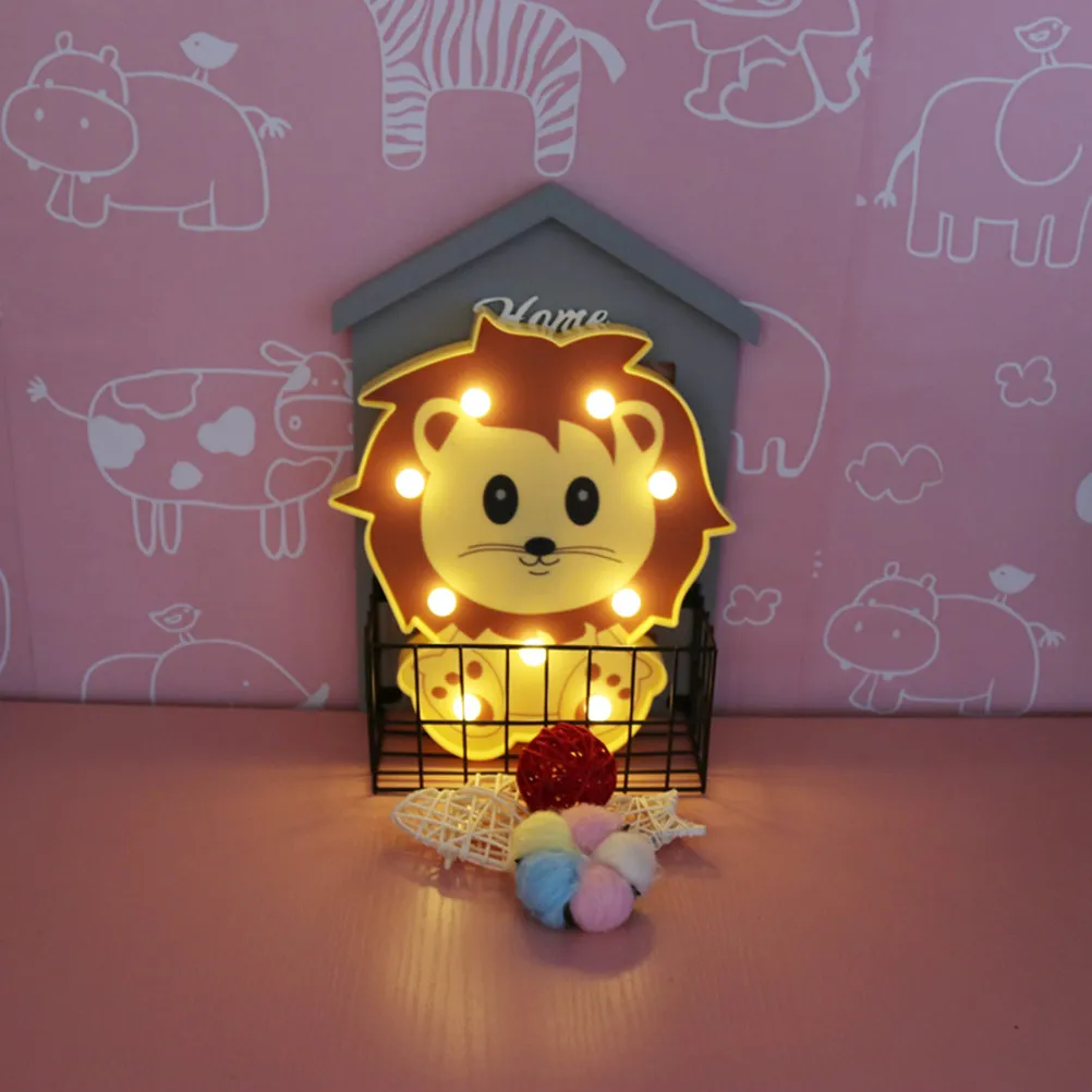 3D Lion Night Light Battery Operated Wall Lamp for Bedroom Home Decor Kids Party Gift