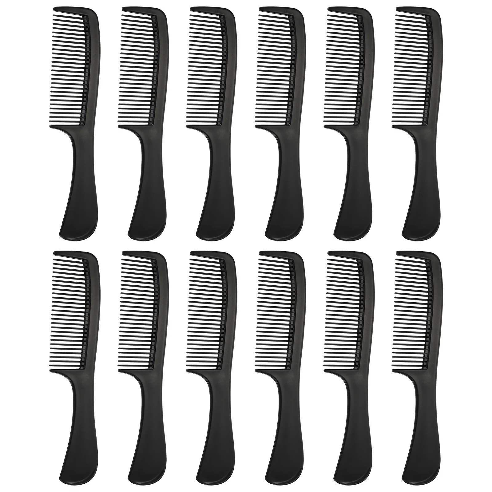 

12pcs Hair Comb Detangler Wide Tooth Household Haircut Black Plastic Combs Durable Travel Car Office Heat Resistant Hair