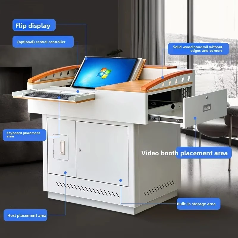School Classroom Multi-Functional Central Control Desk Teaching Automatic Flip Integrated Machine Lecture Desk