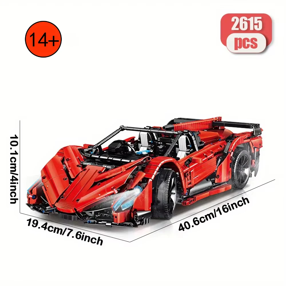 الطوب الصغير سوبر سباق السيارات نموذج اللبنات 2615 قطعة غرفة السيارة التقنية الديكور لعب للأطفال هدايا عيد الميلاد عيد الميلاد #1