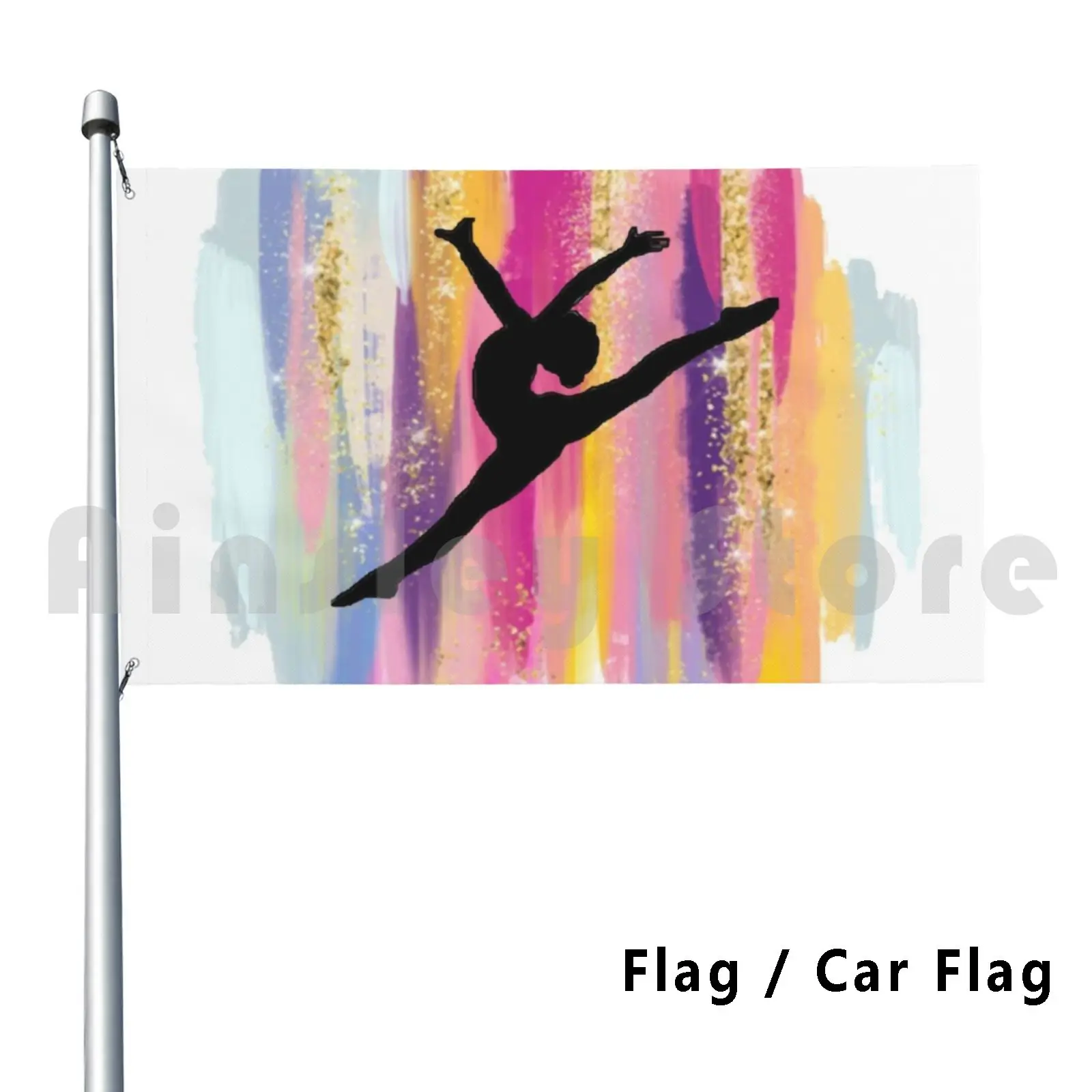 Dance Colorful Flag Car Flag Funny Dance Colorful Rainbow Glitter Splits Gymnastics Gold Instagram