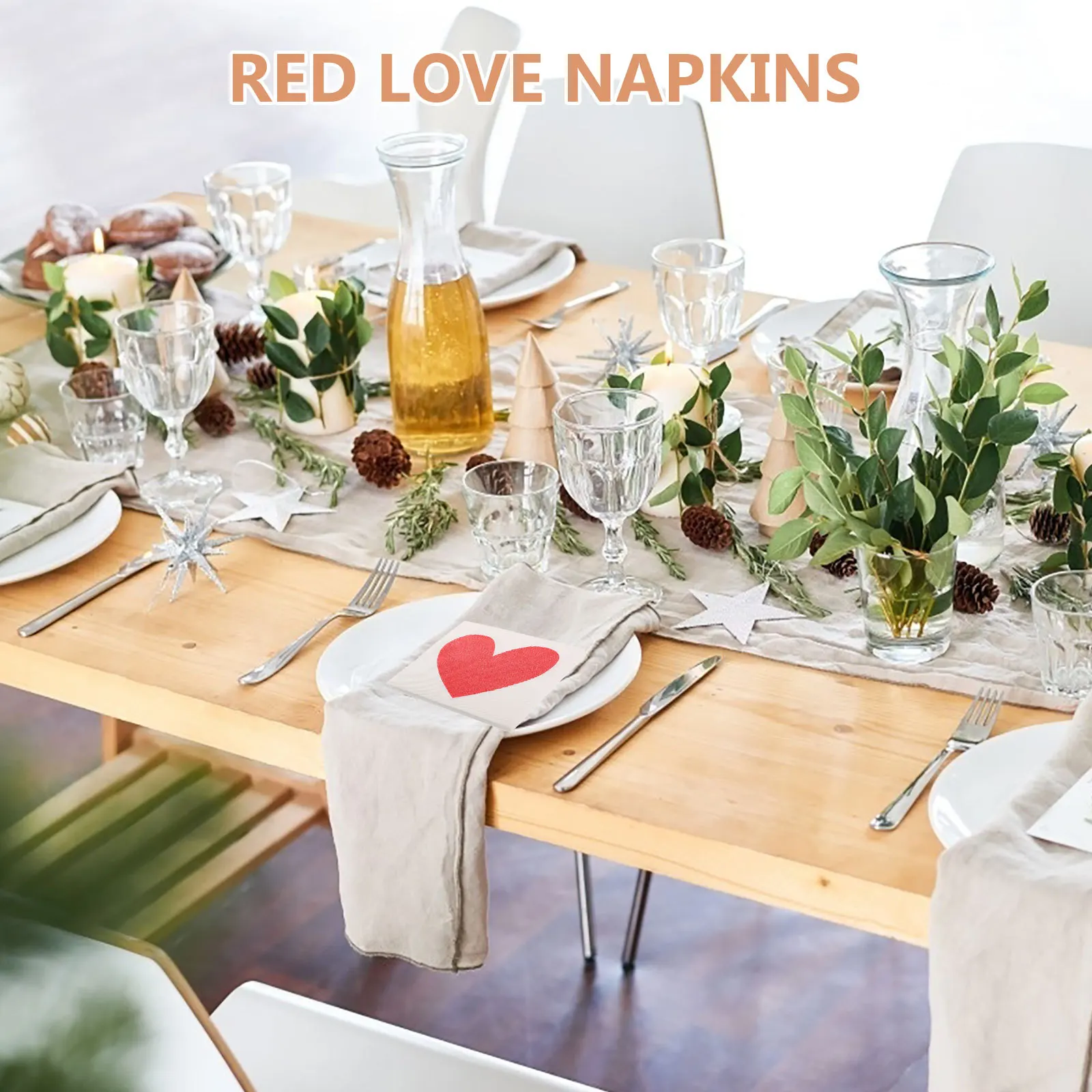 

40Pcs Heart Pattern Disposable Napkins Wedding Dinner Paper Towels Elegant Party Supplies Absorbent Tissues Daily Use