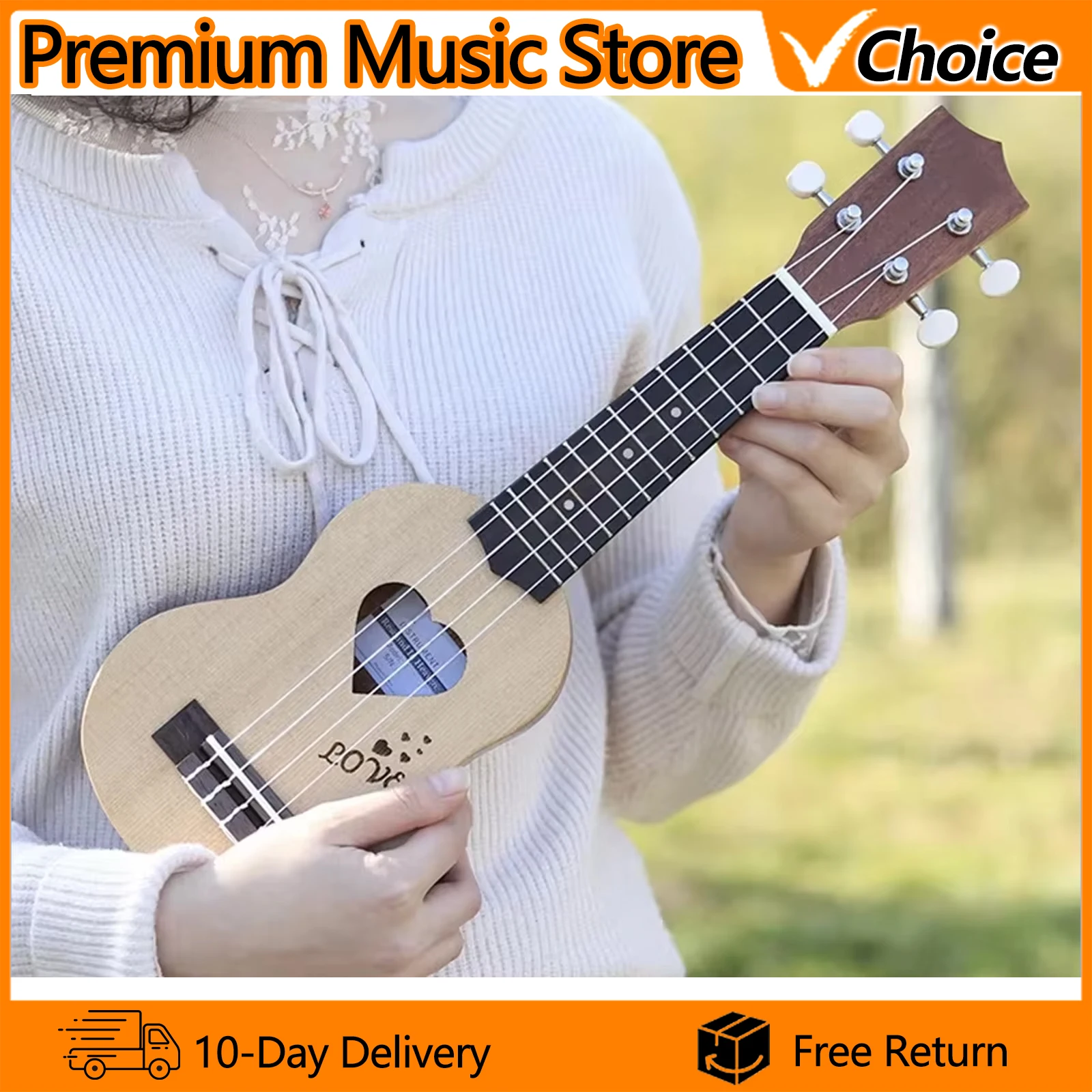 IRIN 17 Zoll Ukulele aus Fichtenholz, Musikinstrument, 4-saitige Hawaii-Gitarre mit Aufbewahrungstasche, Geschenke für Erwachsene, Lernwerkzeuge für Kinder