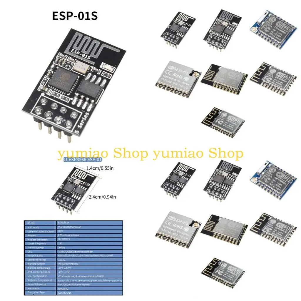 

587B ESP-01S ESP-01 ESP-07S ESP-07 ESP-12E ESP-12S ESP-12F ESP8266 Serial Wifi Wireless Module Wireless Transceiver 3.3V