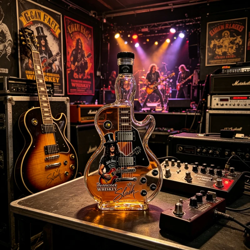 Decantador de Whisky con Forma de Guitarra Slash, Botella de Licor con Temática de Guns N' Roses, Artículos de Bar Coleccionables de Whisky Tennessee para Fans del Rock