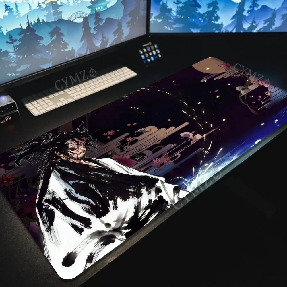 

Japanese samurai theme large Mouse Pad Desk Mat gaming mats anti-slip Durable pc accessories keyboard mouse mat mauspad 마우스 장패드