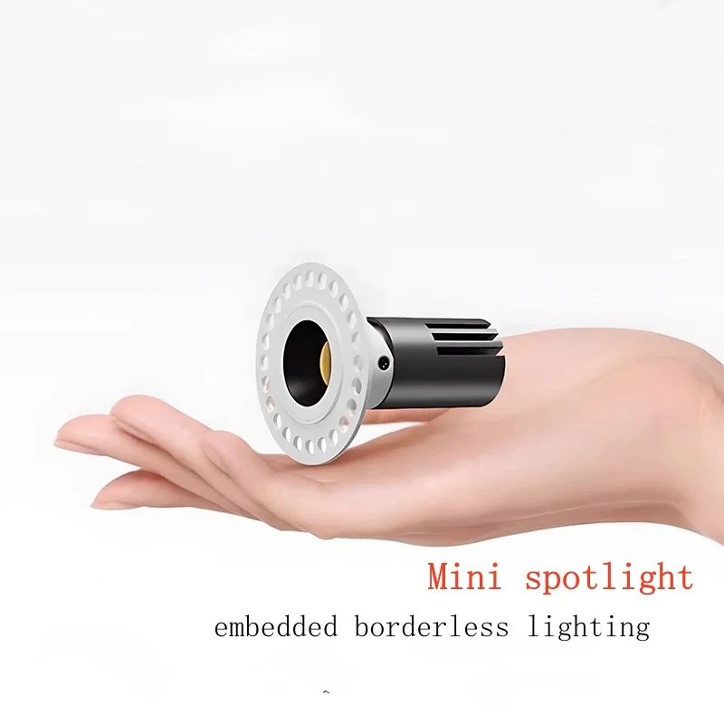 

Мини-безрамный прожектор COB 3 Вт, 12 Вт, 15 Вт, 24 Вт, светильник с регулируемой яркостью, 110 В, 220 В, 240 В, встроенное безрамное освещение, потолочное освещение для дома