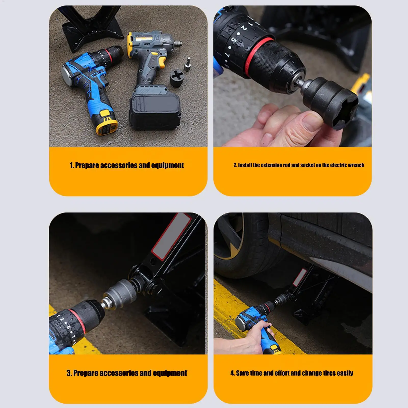 Heavy-Duty Car Jack Socket Converter Rust-Resistant Scissor Jack Adapter Durable Attachment Tool Portable Automotive Accessories
