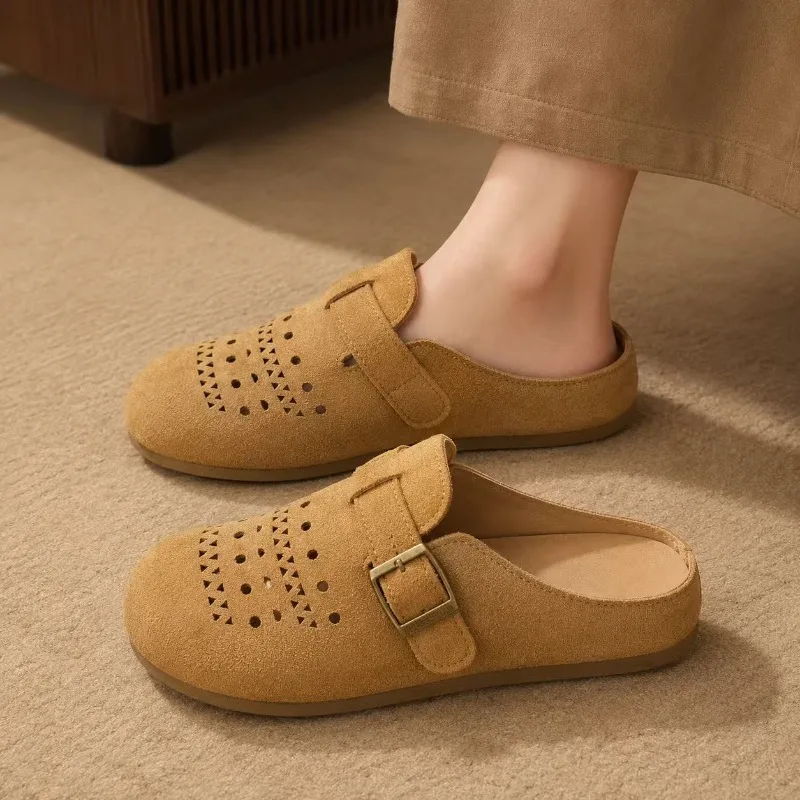 Women's Summer Thick Bottom Slip-On Sandals Open-Toe Platform Clog Shoes round Toe Convenient Glue-Welding Process Outdoor Footw view 4
