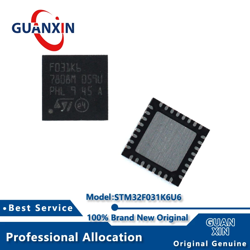 

100% New STM32F031K6U6TR STM32F031K6U6 UFQFPN-32 Marking F031K6 STM32F031