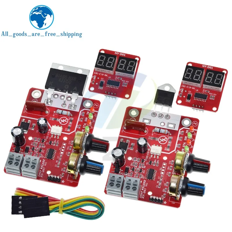 

NY-D01 AC9-12V DIY Control Board 40A/100A Spot Welding Machine Control Board Welder Panel Adjust Time Current Digital Display