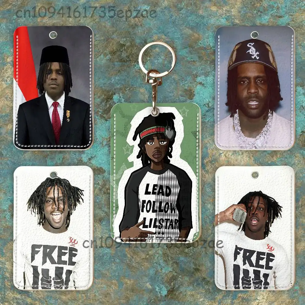 

C-Chief K-Keefs Rectangle Card Case Keychain Access Card Bag Key Tag Ring Leather Card Holder Key Ring Access