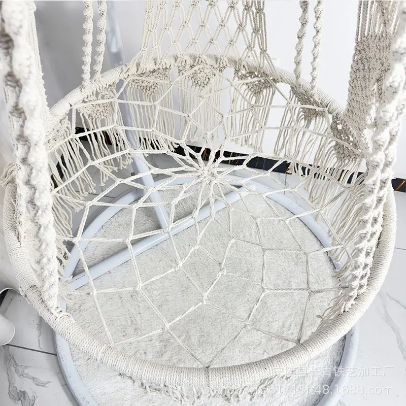 Bohemian hand-woven cotton rope hanging basket B & B hanging chair swing decoration outdoor adult hammock