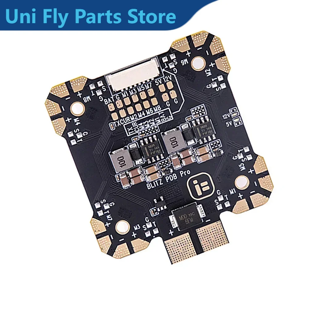 UniFlyIFlight BLITZ PDB 55A / PDB 80A Pro 4-8S Lipo 330A Power Distribution Board Dual BEC Output 5V/3A, 12V/2A For 5-7 Inch FPV
