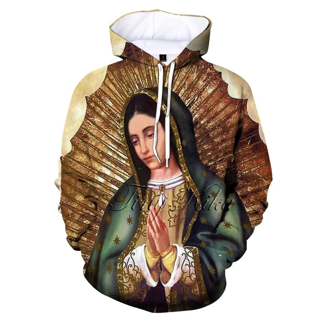 Autumn Virgin Mary 3D Print Hoodies Men Women Fashion Casual Sweatshirts Oversized Hoodie Pullovers Tracksuit Kids Clothing