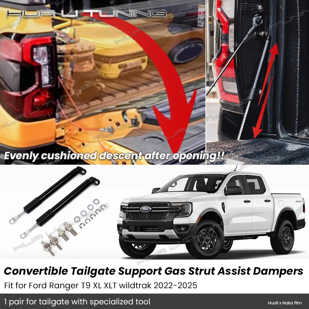 

For Ford Ranger T9 XL XLT wildtrak 2022-2025 Tailgate Support Assist Damper Pick up Trunk Gas Spring Struts Auto Accessories