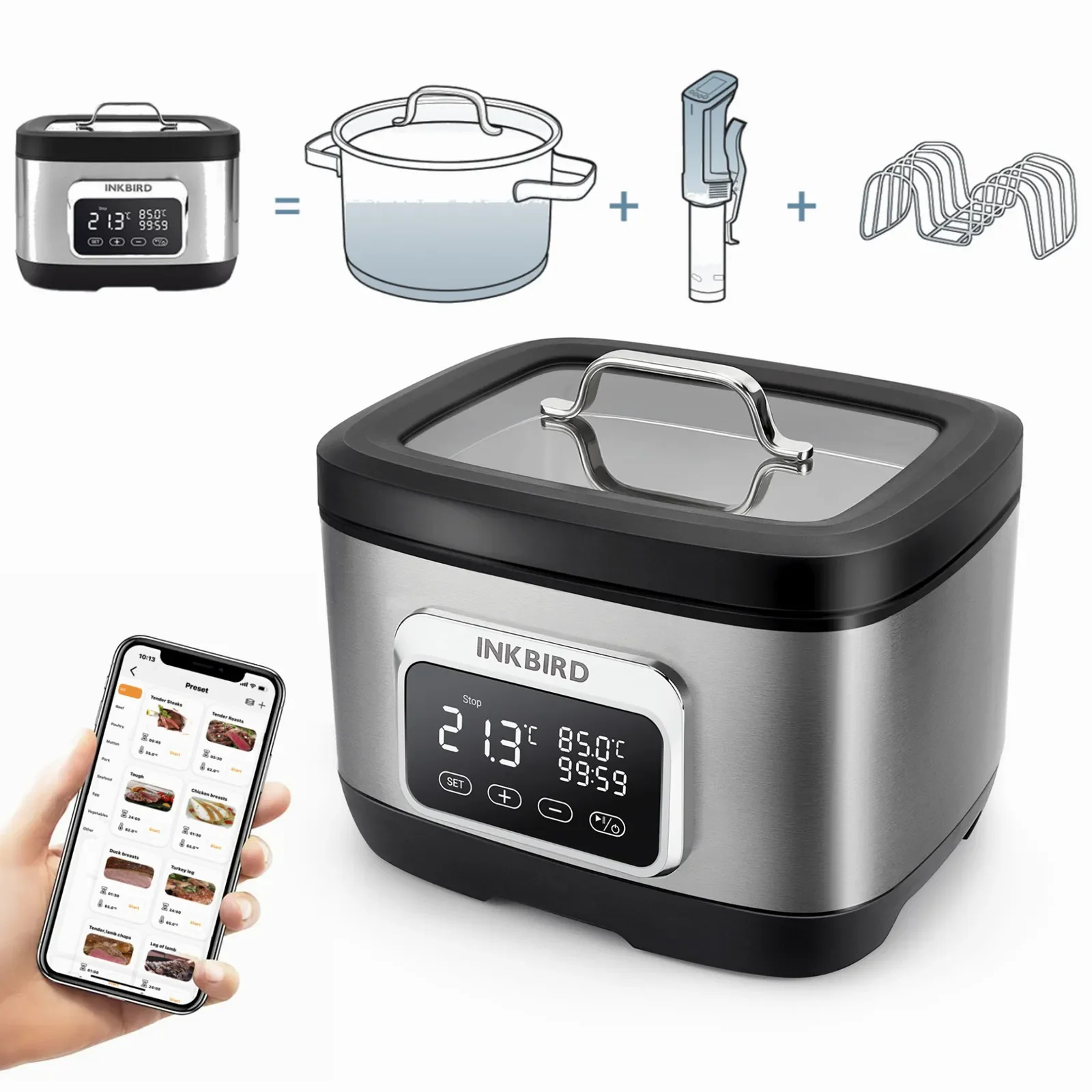 

INKBIRD ISV-500W 8 L smart pot slow cook portable slow cooker for kitchen