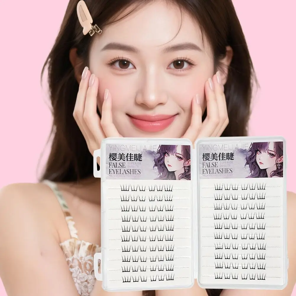 Nieuwe lijmvrije valse wimpers zelfklevende natuurgroep meisje gesegmenteerde DIY make-up verlenging wimper make-up Koreaanse dunne te Z4K1