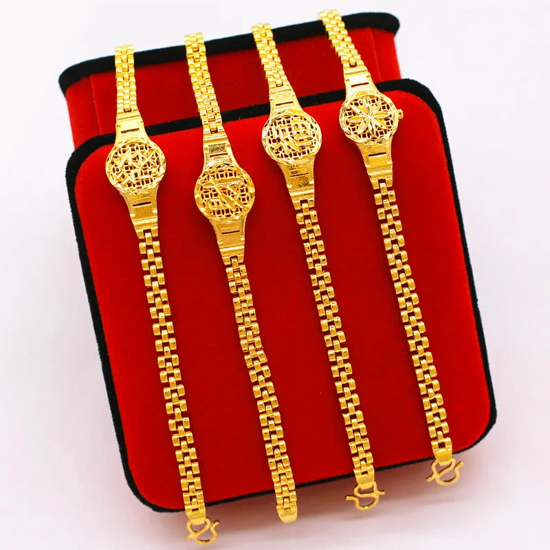 Pure18K Gold Color Watch Chain Bracelet for Women Girlfriend Engagement Birthday Valentine's Day Gold Bangle Jewelry Gifts