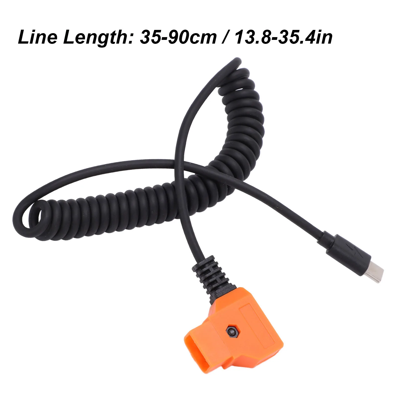 USB C Power Flexible Cable to D Tap Coiled Power Cord for V Mount Battery Power Supply Cable USB C to D Tap Power Trigger