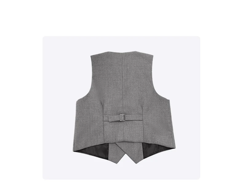 Coole Kinder-Formelle Weste für Jungen, Doppelknopf-Blazer-Weste, Mädchen-Geburtstagsfeier-Hochzeitskleidung, Kostüm in Schwarz, Grau, Königsblau – Detail 11