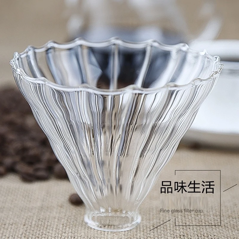 Stemless Pour-over Brewer, High-temperature Resistant Clear Glass Dripper