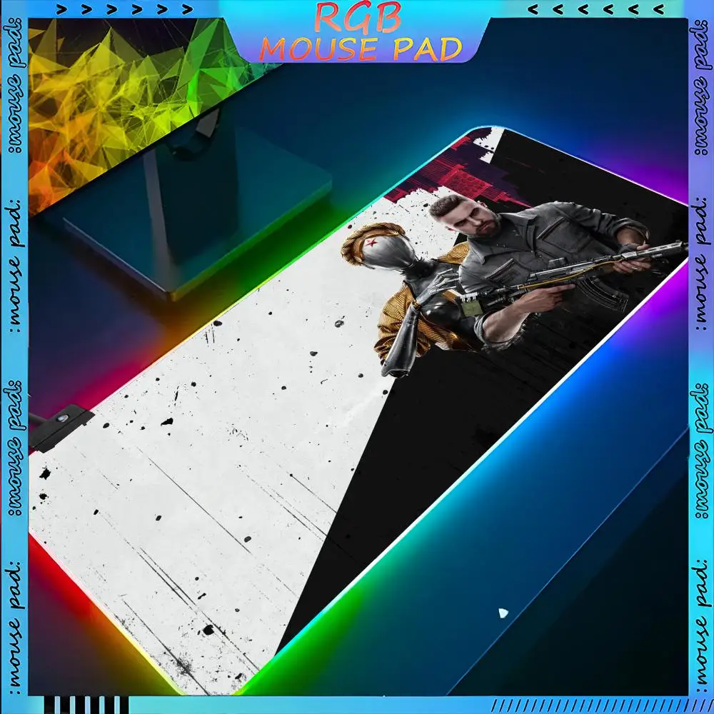 

A-Atomic Heart-S Mouse Pad Laptop Mat Gaming RGB Anime Mousepad Backlit Gamer Girl Cartoon Table Pads Deskpad