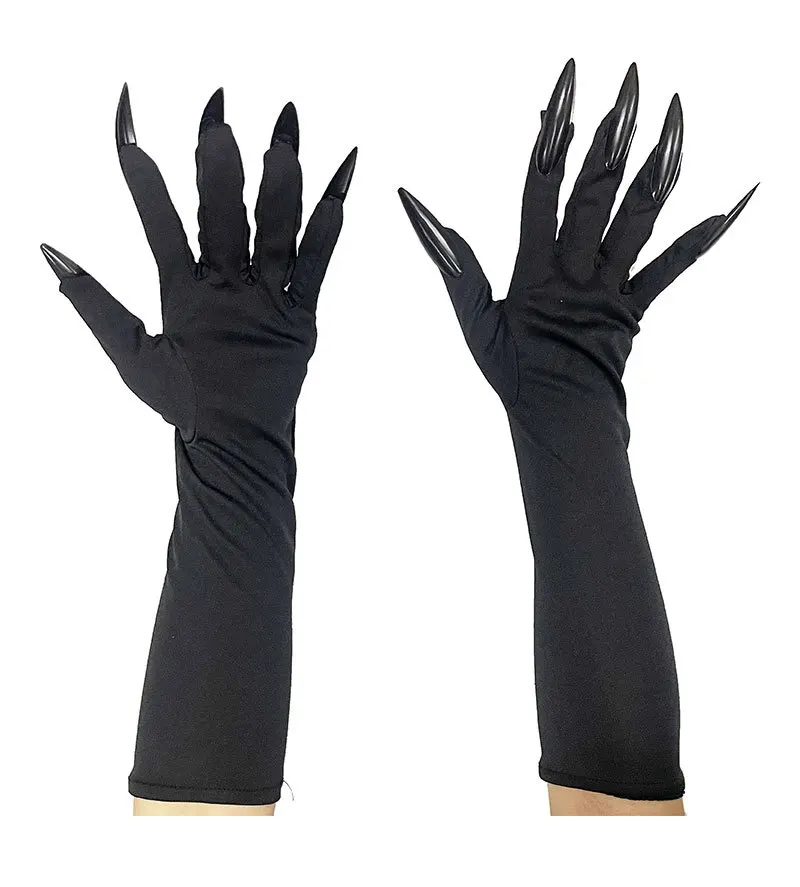 Halloween Gruselige Krallenhandschuhe Lange Nägel Cosplay Kostümzubehör Hexe Vampir Dämon Dehnbare Hände Rot Schwarz Lustiger Handschuh 2026 – Detail 8