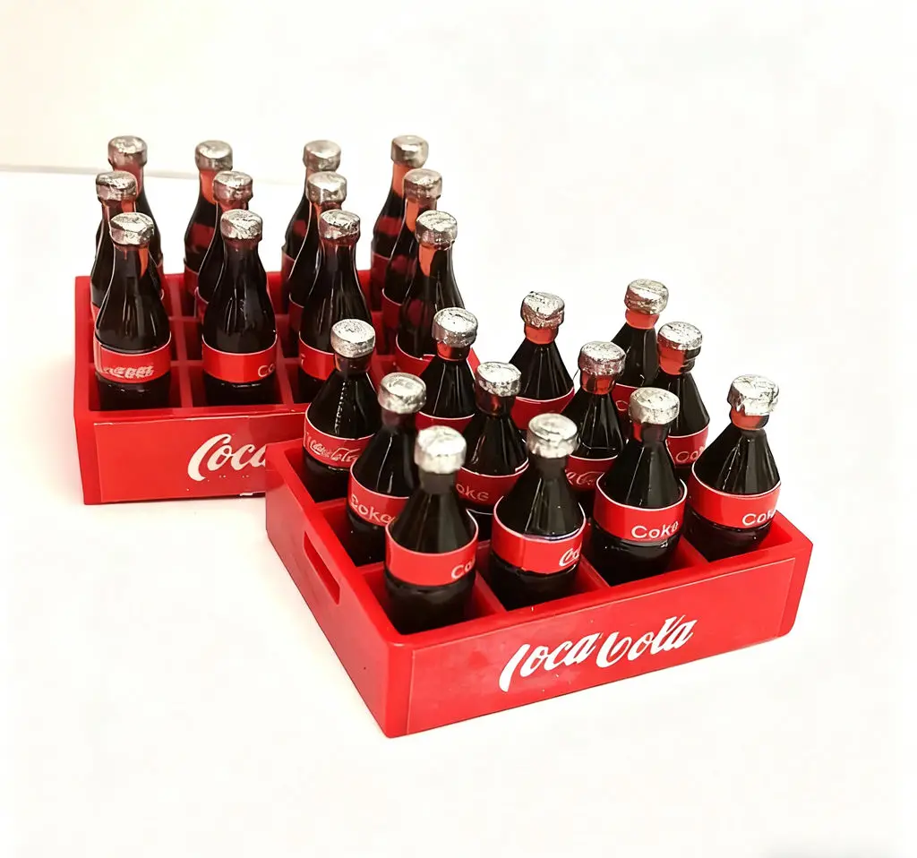 3picecs 1:12 مقياس زجاجات فحم الكوك المصغرة في سلة-ملحقات بيت الدمى BJD لتقوم بها بنفسك ديكور المناظر الطبيعية الصغيرة لعبة طعام مزيفة #1