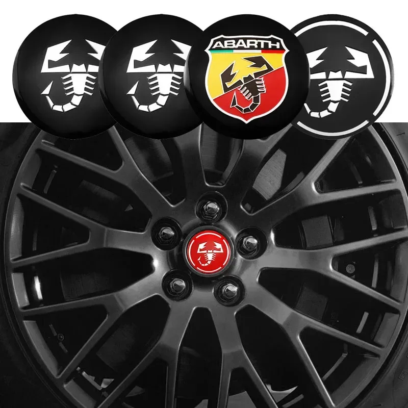 

4pcs Car Wheel Stickers 56mm Auto Center Hub Cap Decal For Fiat Abarth 500 Tipo FR Punto Ducato Stilo Palio Bravo Pondo Viaggio